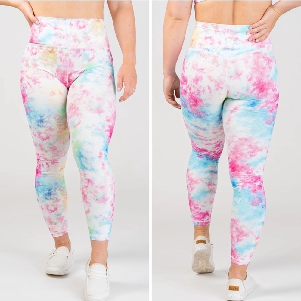 Curves N Combatboots CNC Tie Dye Rainbow Leggings
